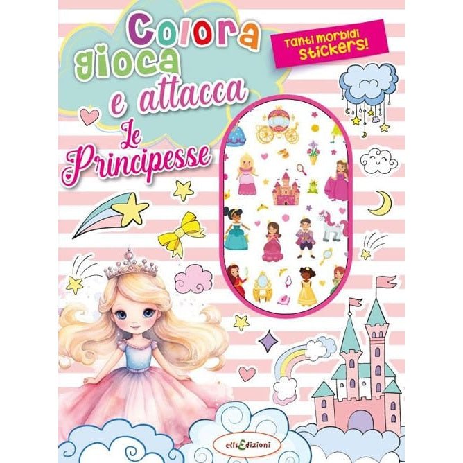 Colora Gioca Attacca le Principesse con Puffy Stickers - 9791281454156 - DarSaGiocattoli