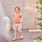 Completo Bambina 2 Pezzi Pantaloncini a Righe e T-Shirt Rosa Cotone Dirkje N58466 - 8720815588792 - DarSaGiocattoli