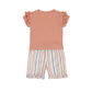Completo Bambina 2 Pezzi Pantaloncini a Righe e T-Shirt Rosa Cotone Dirkje N58466 - 8720815588792 - DarSaGiocattoli