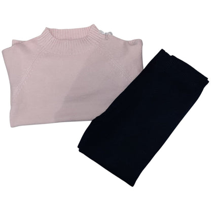 Completo Bambina Maglione Rosa Pantaloni Neri Gamba Larga Felpato Injuly AZ - 3016 - 1195750030168 - DarSaGiocattoli