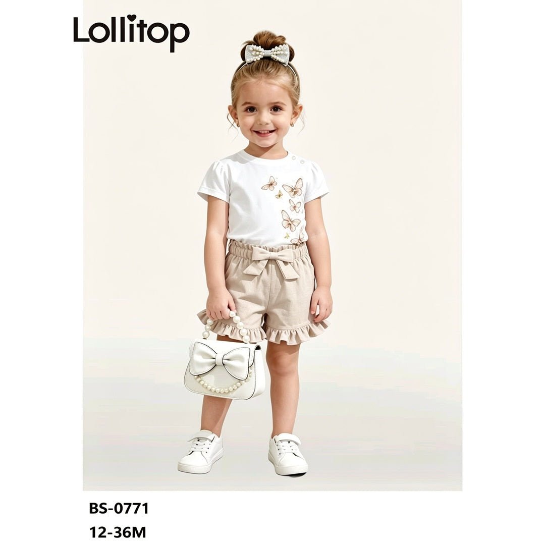 Completo Bambina T - Shrirt e Pantaloncini 12 - 36 Mesi Lollitop BS - 0771 - 0288602607715 - DarSaGiocattoli