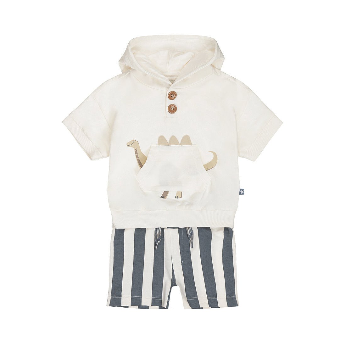 Completo Bambino 2 Pezzi Pantaloncini a Righe e Felpa Con Cappuccio Dirkje N58590 - 8720815592683 - DarSaGiocattoli