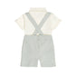 Completo Bambino 2 Pezzi Pantaloncini a Righe e Polo Bianca Dirkje N58556 - 8720815591259 - DarSaGiocattoli