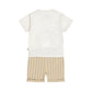 Completo Bambino 2 Pezzi Pantaloncini a Righe e T-Shirt Bianca Dirkje N58551 - 8720815590849 - DarSaGiocattoli