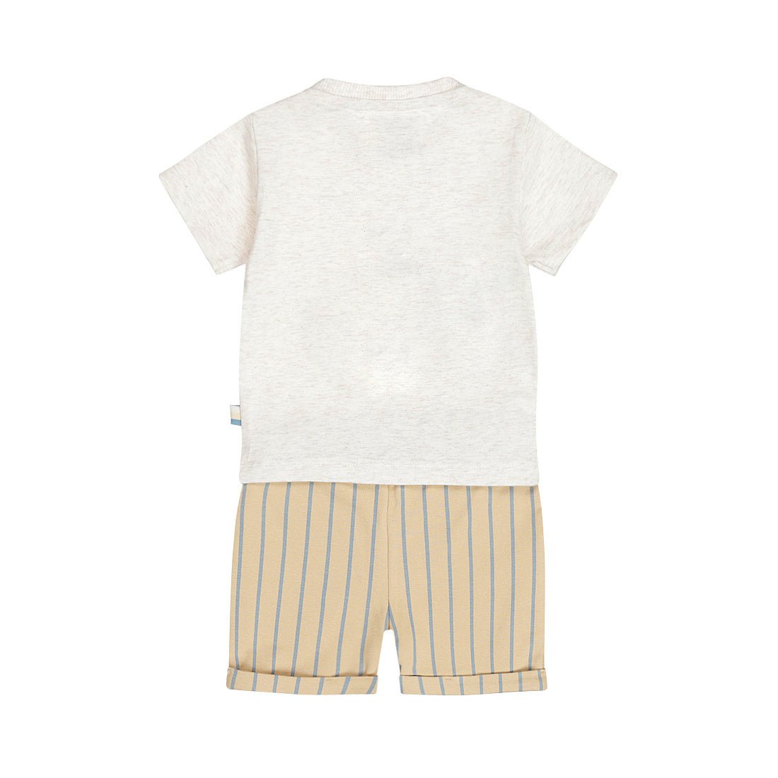 Completo Bambino 2 Pezzi Pantaloncini a Righe e T-Shirt Bianca Dirkje N58551 - 8720815590849 - DarSaGiocattoli