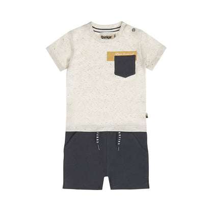 Completo Bambino 2 Pezzi Pantaloncini Blu e T-Shirt Bianca Dirkje N58673 - 8720815596070 - DarSaGiocattoli