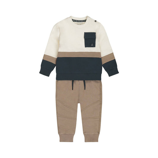 Completo Bambino Maglione Blu Scuro e Pantaloni Da Jogging Marrone Dirkje N5811 - 8720815597916 - DarSaGiocattoli