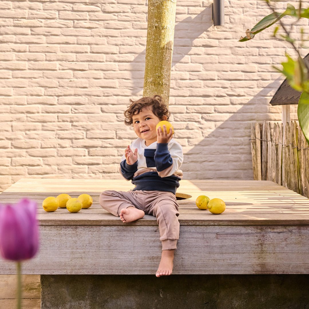 Completo Bambino Maglione Blu Scuro e Pantaloni Da Jogging Marrone Dirkje N5811 - 8720815597916 - DarSaGiocattoli