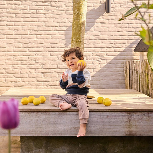 Completo Bambino Maglione Blu Scuro e Pantaloni Da Jogging Marrone Dirkje N5811 - 8720815597916 - DarSaGiocattoli