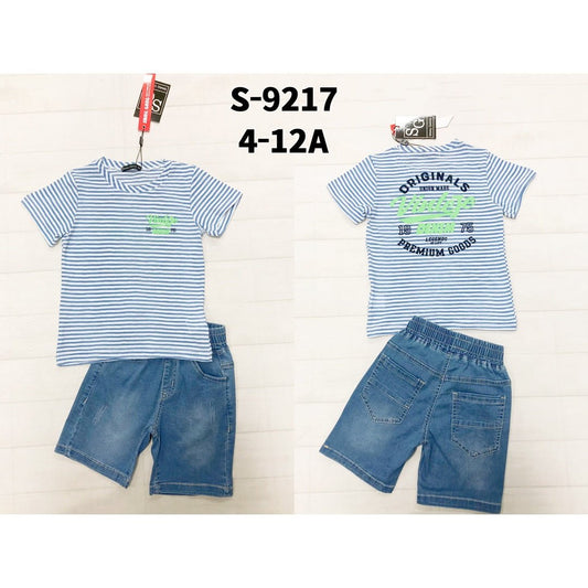 Completo Bambino T-Shirt e Pantaloncini Celeste 4 - 12 Anni Small Gang S - 9217 - 0188602492178 - DarSaGiocattoli