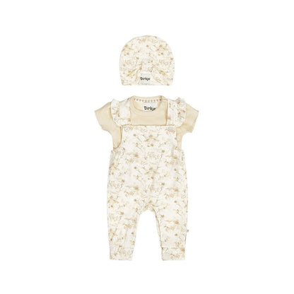 Completo Neonata 3 Pezzi Camicia Salopette e Cappello Bianco Dirkje N58340 - 8720815583957 - DarSaGiocattoli