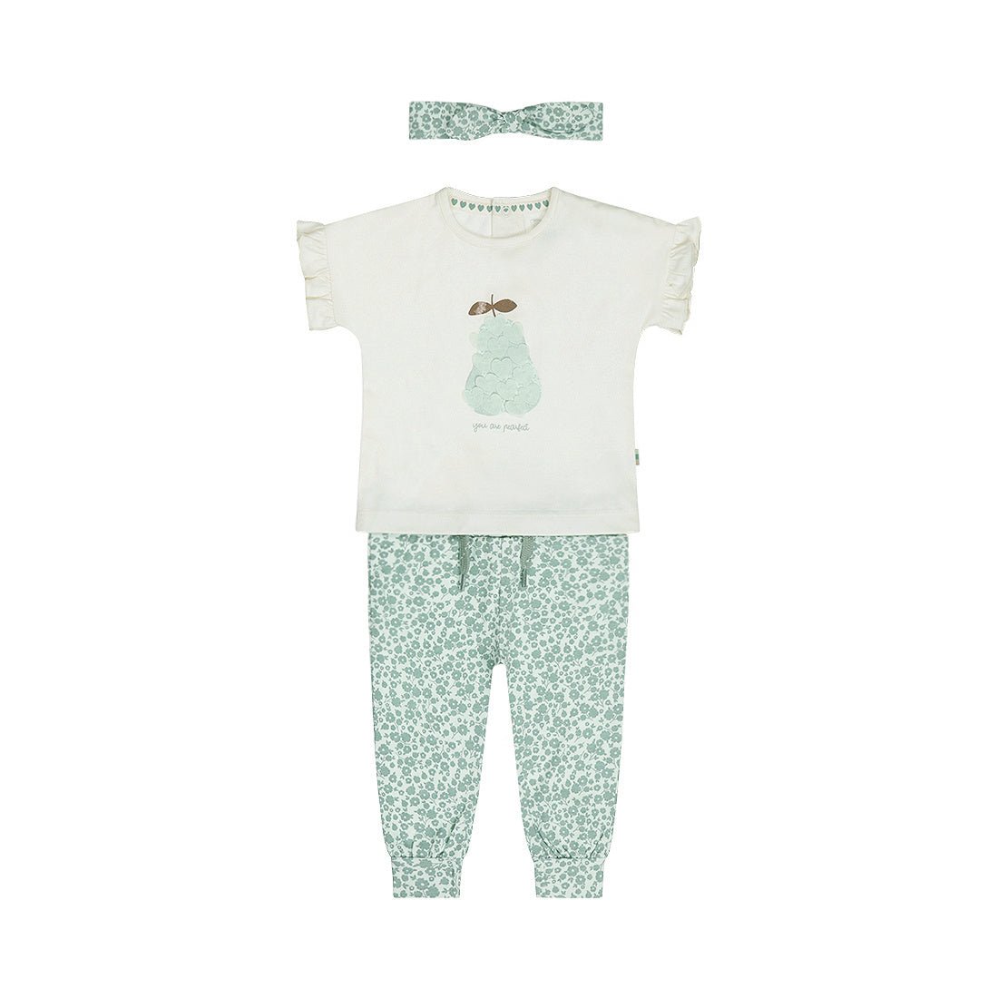 Completo Neonata 3 Pezzi Pantaloni T-Shirt e Fascia Per Capelli Dirkje N58380 - 8720815585982 - DarSaGiocattoli