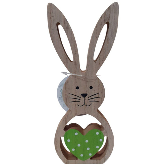Coniglio 20 cm In Legno Con Cuore Due Esse Christmas 419862 40649 - 8053482419862 - DarSaGiocattoli