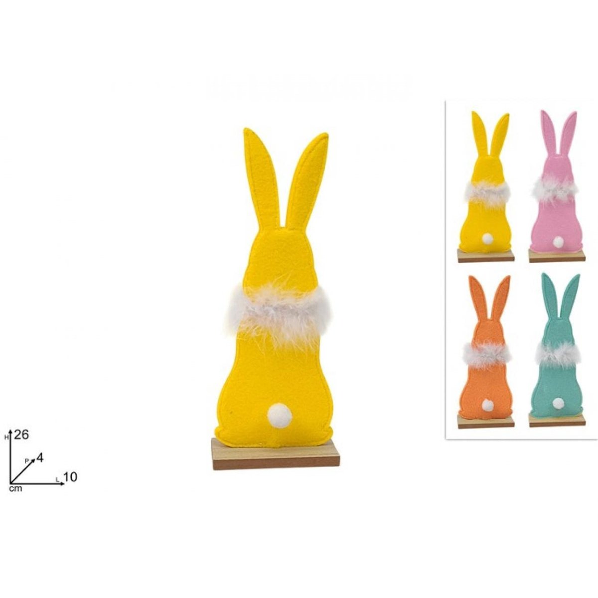 Coniglio In Feltro Con Base In Legno 26 cm Due Esse Christmas 419831 40649 - 8053482419831 - DarSaGiocattoli
