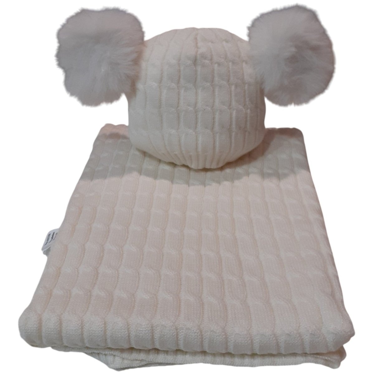 Copertina Culla Batuffolini Con Cappellino Pop Pon Art.B527 - DarSaGiocattoli