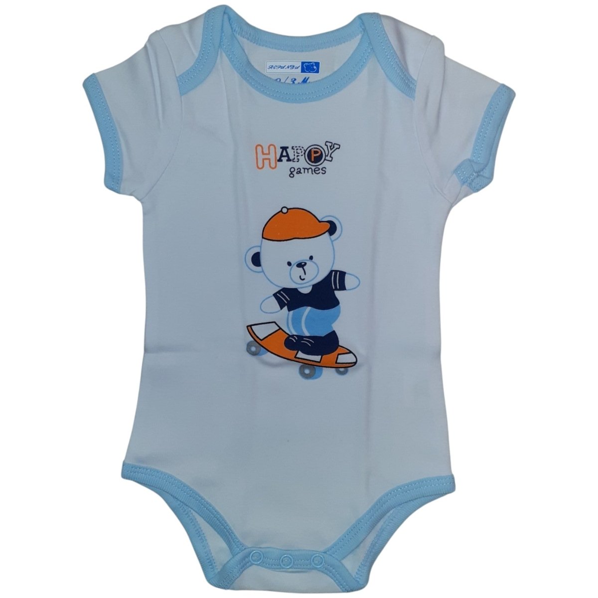 Coppia Di Body Neonato In Cotone Azzurro e Bianco Repanda RP - GS2106 -  - DarSaGiocattoli