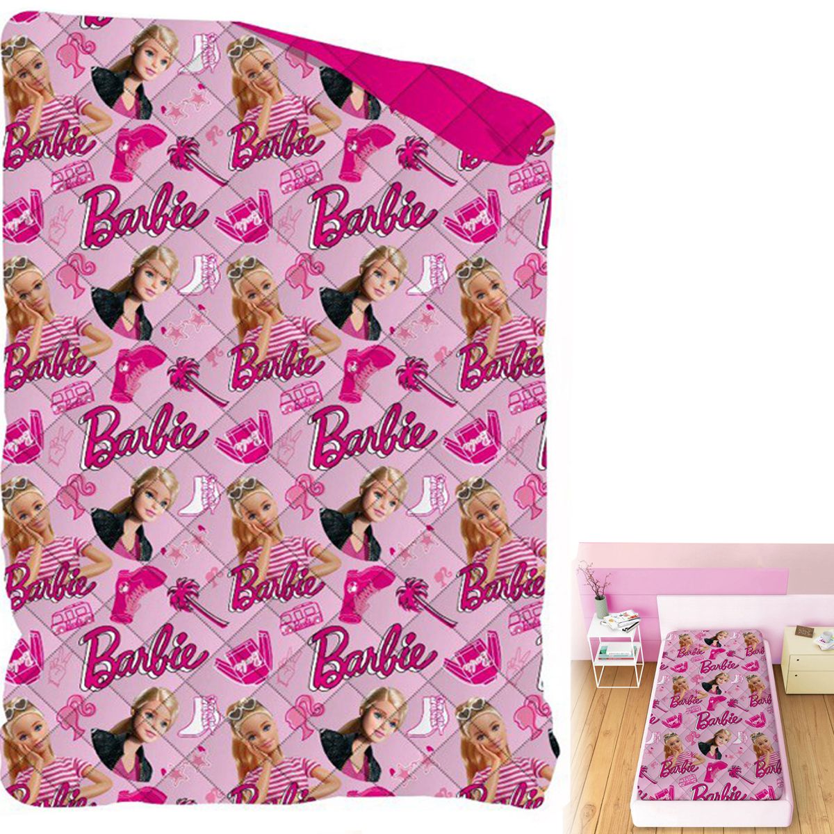 Copriletto Trapuntato Barbie Bambina Disney Home BAR1378 - 5949082528994 - DarSaGiocattoli