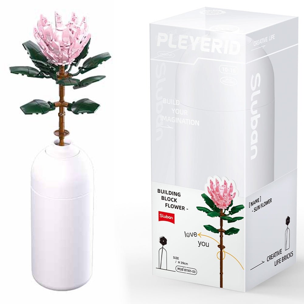 Costruzioni Fiore Protea con Vaso Compatibili Lego Sluban 000103 - 6938242961077 - DarSaGiocattoli