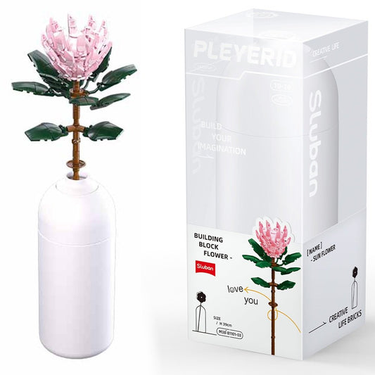 Costruzioni Fiore Protea con Vaso Compatibili Lego Sluban 000103 - 6938242961077 - DarSaGiocattoli