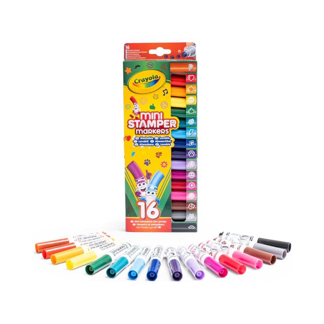 CRAYOLA 16 Pennarelli Lavabili con Punta a Stampino 58 - 8741 - 0071662187415 - DarSaGiocattoli