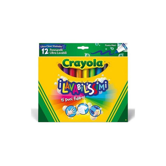 CRAYOLA I Lavabilissimi Pennarelli Ultra - Lavabili Punta Maxi 12 Pezzo 58 - 8329 - 0071662083298 - DarSaGiocattoli