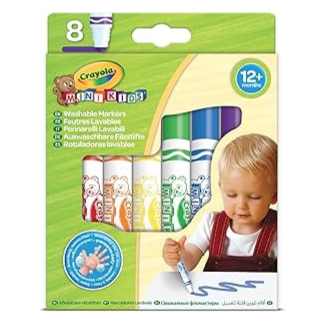 CRAYOLA Mini Kids 8 Pennarelli Super Lavabili Punta Arrotondata 8324 - 5010065083240 - DarSaGiocattoli