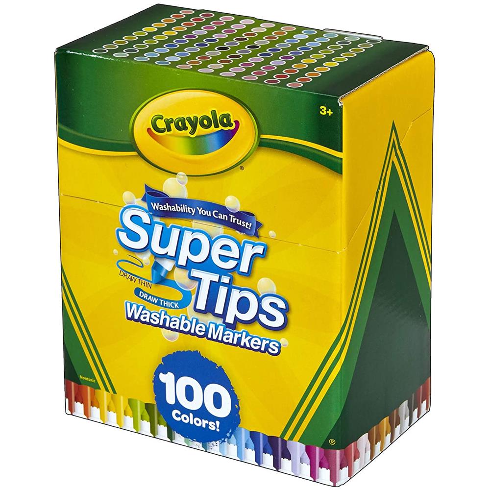 Crayola Super Tips Pennarelli Lavabili a Punta Media Confezione da 100 Pezzi 58 - 5100 - 0071662951009 - DarSaGiocattoli