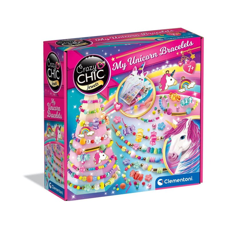 Crazy Chic My Unicorn Bracelets Clementoni 18792 Kit Creativo Braccialetti - 8005125187928 - DarSaGiocattoli