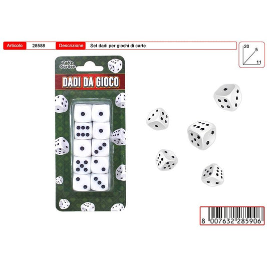 Dadi 10 Pezzi In Blister Gioco Da Tavolo Toys Garden 28588 - 8007632285883 - DarSaGiocattoli