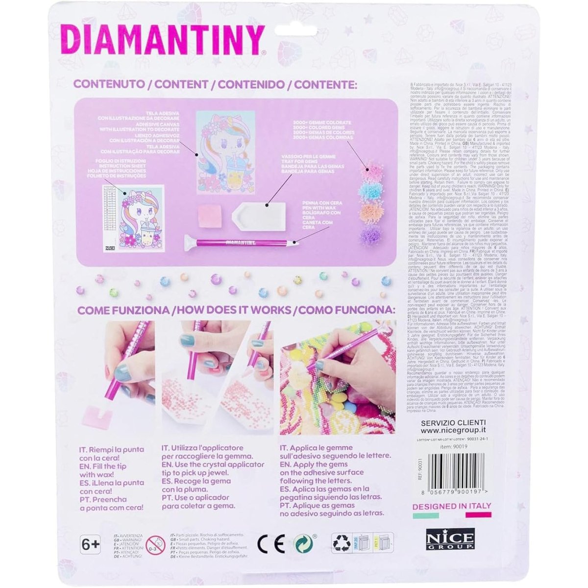 Diamantiny Nice Group Design Art Art Kawaii Unicorno con Luna 90019 - 8056779900197 - DarSaGiocattoli
