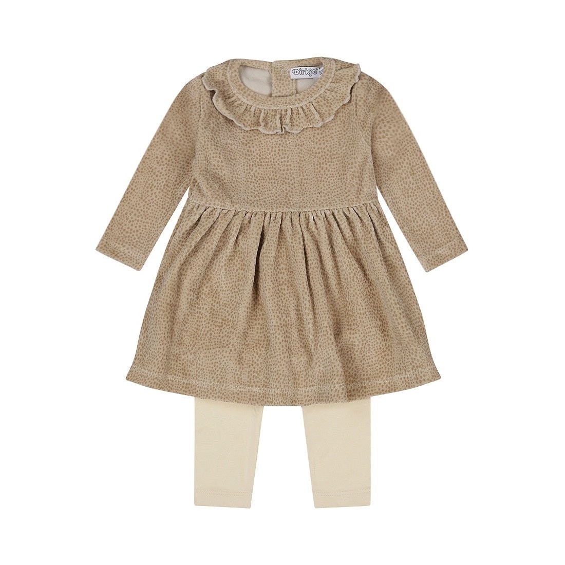 Dirkje Completo Bambina Con Vestito a Pois e Leggings Beige O56343 - 8720815502293 - DarSaGiocattoli