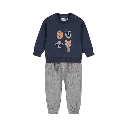 Dirkje Completo Neonato Con Maglione Blu e Pentaloni a Righe 56710 - 8720815515750 - DarSaGiocattoli