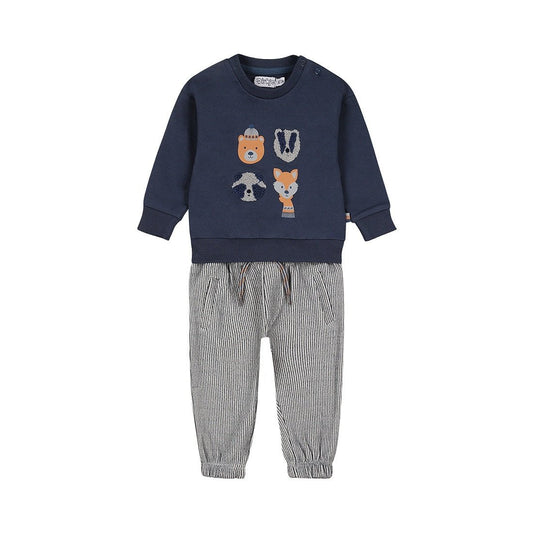 Dirkje Completo Neonato Con Maglione Blu e Pentaloni a Righe 56710 - 8720815515750 - DarSaGiocattoli