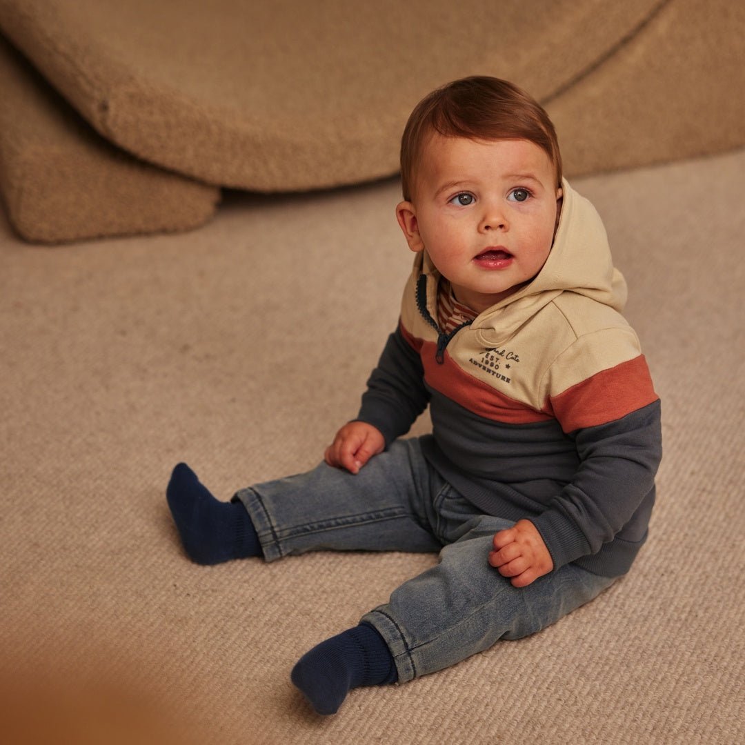 Dirkje Felpa Con Cappuccio In Ciottoli Bambino Blu Navy Ruggine Marrone O56659 - 8720815513688 - DarSaGiocattoli