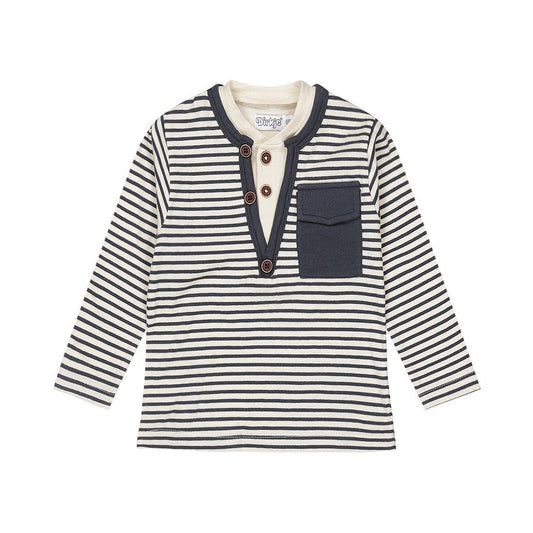 Dirkje Maglia a Manica Lunga Bambino Blu Navy Con Strisce Bianco Sporco 56608 - 8720815512292 - DarSaGiocattoli