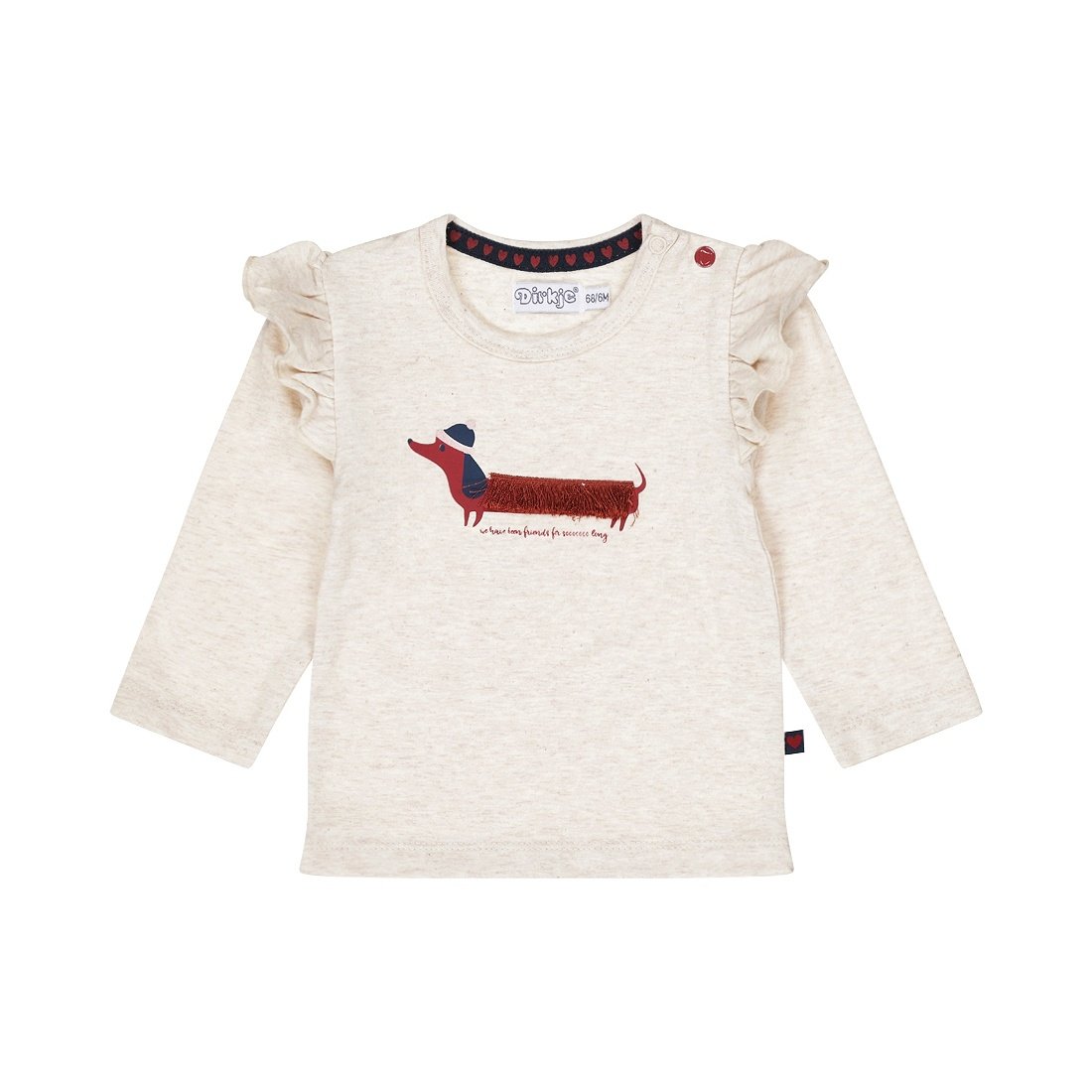 Dirkje T-Shirt Manica Lunga Bassotto Beige Grigio Per Bambina Q52481 - 35 - 8720815337062 - DarSaGiocattoli