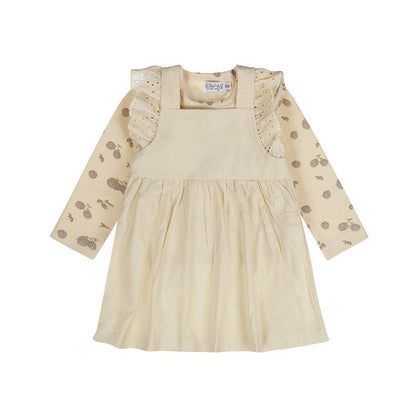 Dirkje Vestito Con Salopette Bambina Bianco Sporco O56372 - 8720815503993 - DarSaGiocattoli