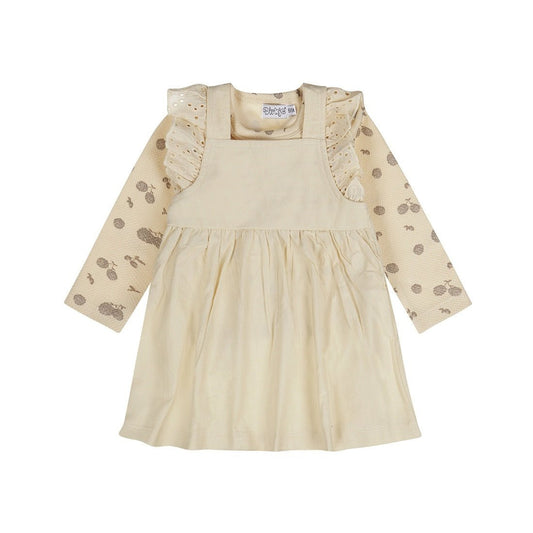 Dirkje Vestito Con Salopette Bambina Bianco Sporco O56372 - 8720815503993 - DarSaGiocattoli