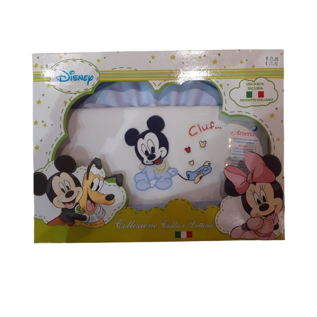 Disney Arnetta Coordinato Lettino Set 3 Pezzi Topolino Azzurro CP01 - DarSaGiocattoli