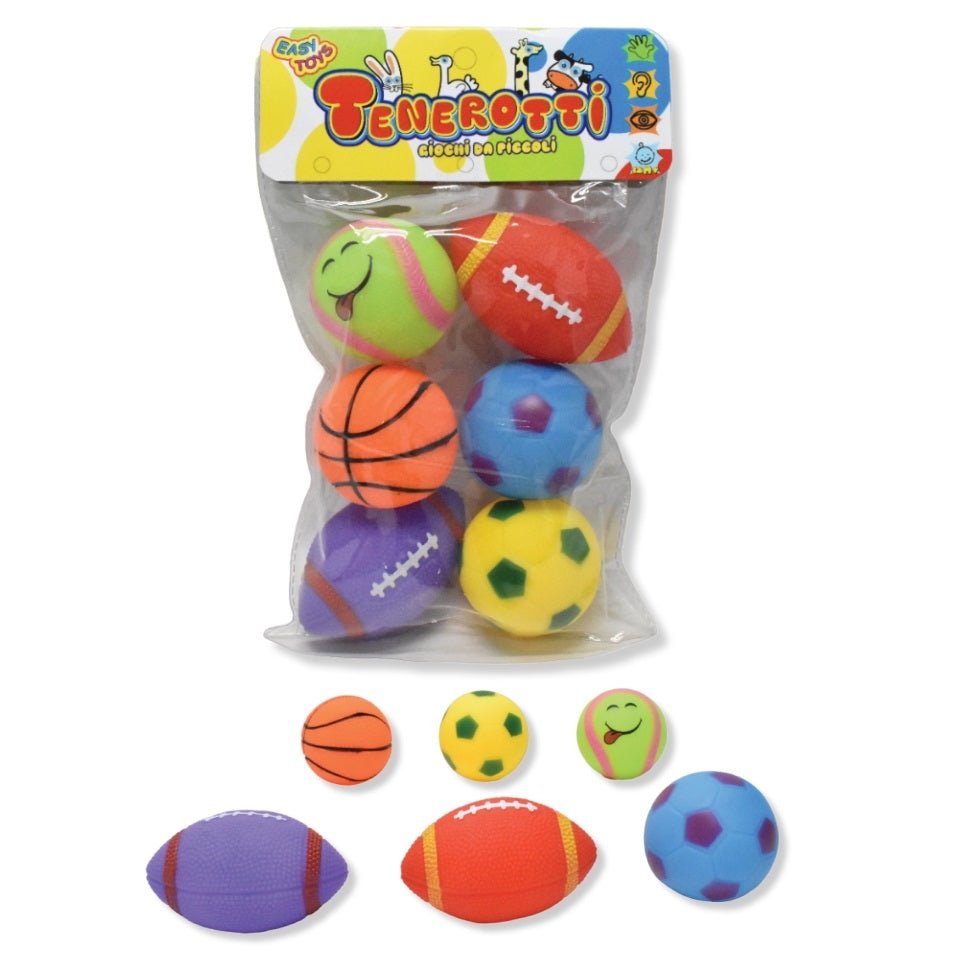 Easy Toys Tenerotti Confezione 6 Palle Sport 18029 - 8055386180299 - DarSaGiocattoli