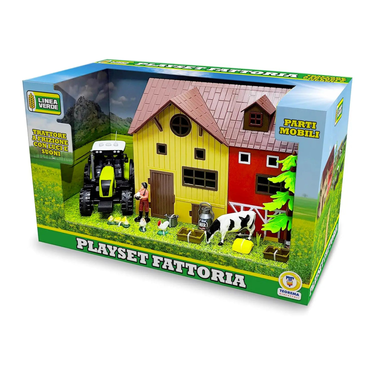 Fattoria Linea Verde Teorema Con Trattore Bo Frizione Playset 80552 - 8017967805526 - DarSaGiocattoli