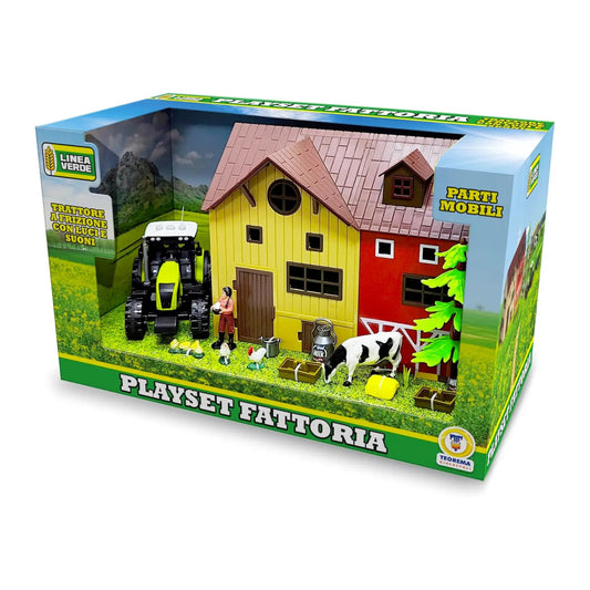 Fattoria Linea Verde Teorema Con Trattore Bo Frizione Playset 80552 - 8017967805526 - DarSaGiocattoli