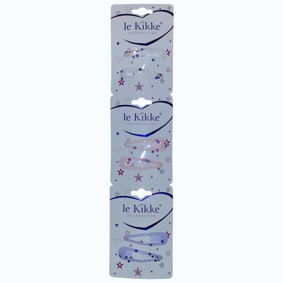 Fermagli Clic Clac Con Pietrine Confezione Da 6 Le Kikke 5 cm CC54419 - 8030571141040 - DarSaGiocattoli