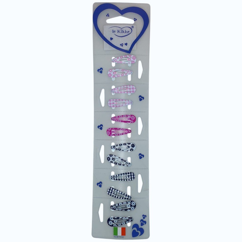Fermagli Clic Clac Piatta Mix Confezione Da 12 Le Kikke 3 cm CC54333 - 8030571137142 - DarSaGiocattoli