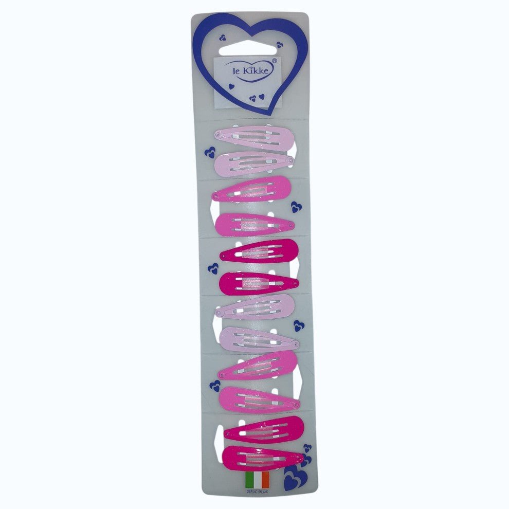 Fermagli Clic Clac Toni Rosa Confezione Da 12 Le Kikke 5 cm CC52139 - 8030571025494 - DarSaGiocattoli