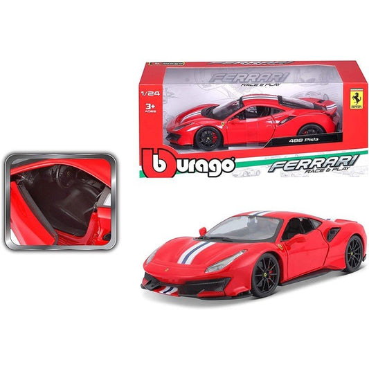 Ferrari 488 Pista R&P 1:24 In Metallo Burago 18-26026 - 4893993260263 - DarSaGiocattoli