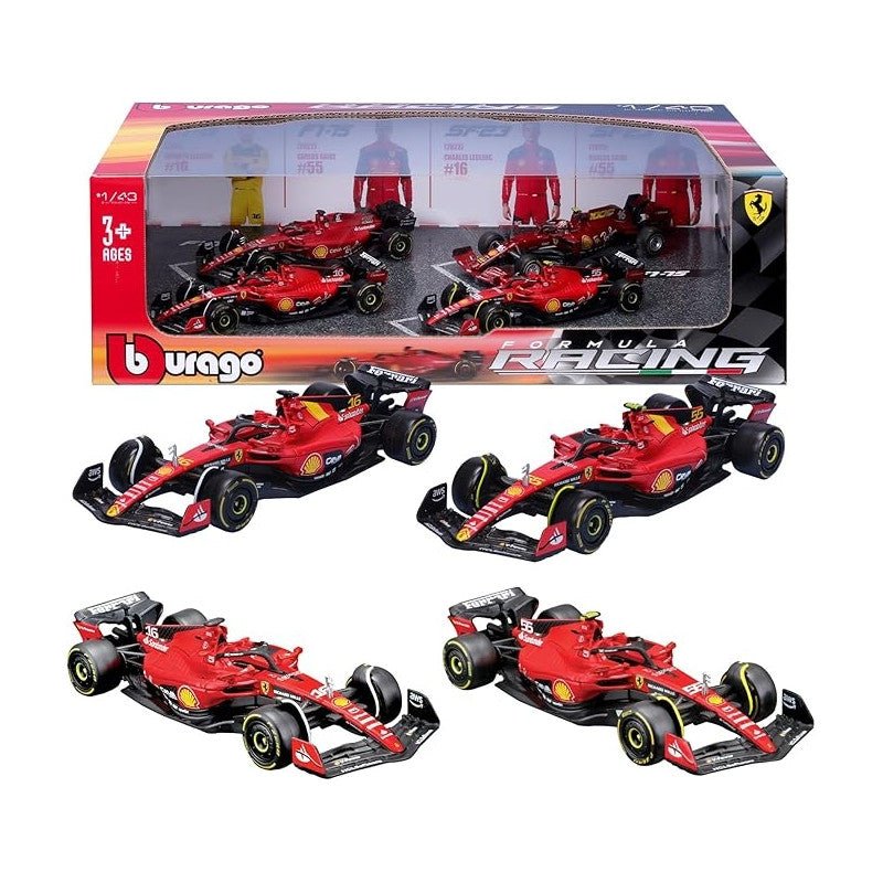 Ferrari F1 Gift 4 Pack Auto 1:43 Leclerc Sainz Burago 18-36848 - 4893993368488 - DarSaGiocattoli