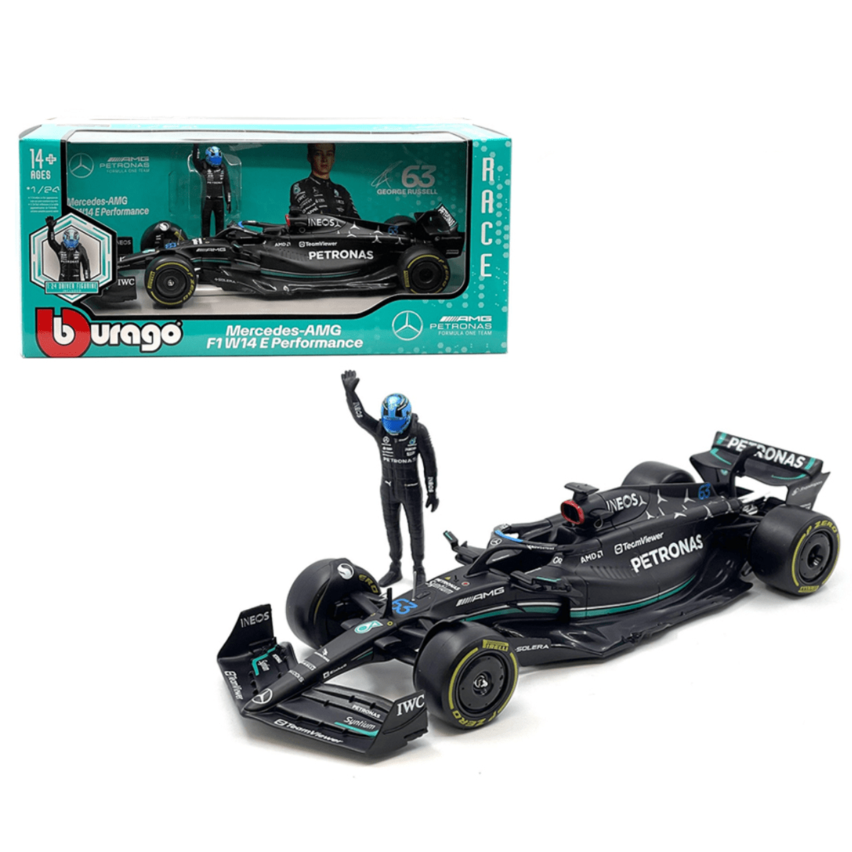 Ferrari F1 Mercedes W14 Hamilton 1:24 Burago 18-28037H - 4893993280377 - DarSaGiocattoli
