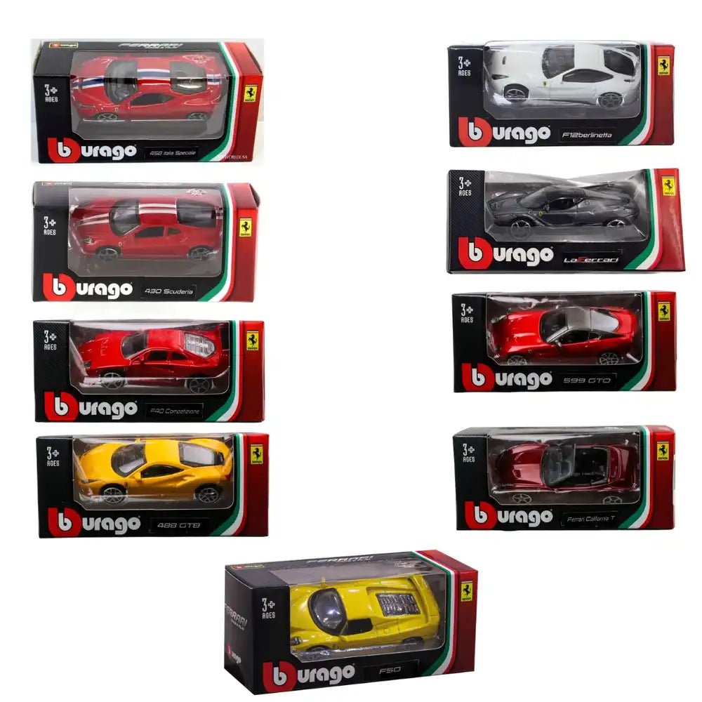 Ferrari R&P Assortite 1:64 In Metallo Burago 18-56100 - 4893993561100 - DarSaGiocattoli