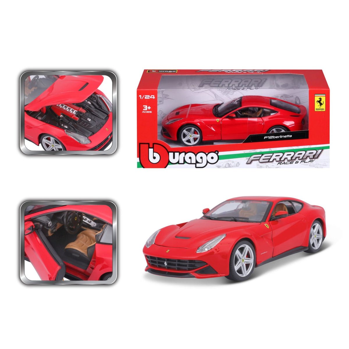 Ferrari R&P F12 Berlinetta 1:24 In Metallo Burago 18-26007 - 4893993260072 - DarSaGiocattoli